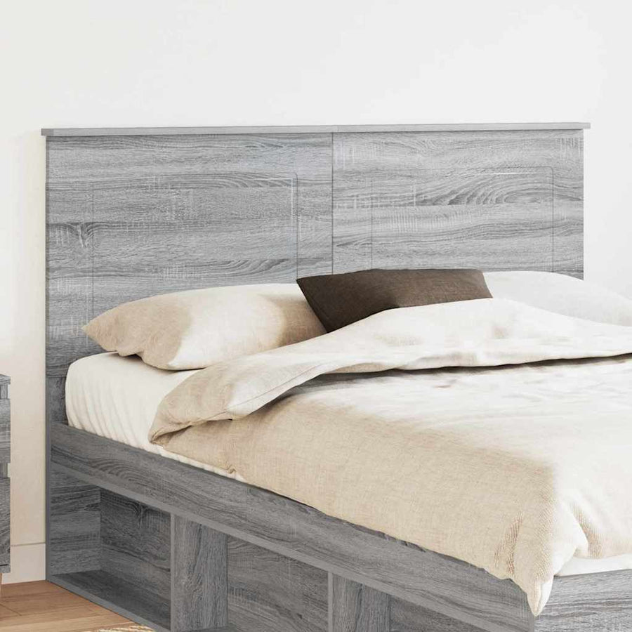 Hoofdbord met hoofdeinde Grijs Sonoma 160 cm Bewerkt hout