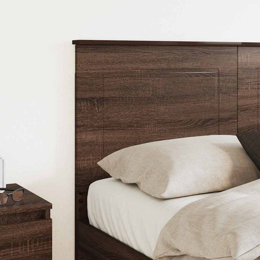 Hoofdbord met hoofdeinde Bruin Eiken 160 cm Bewerkt hout