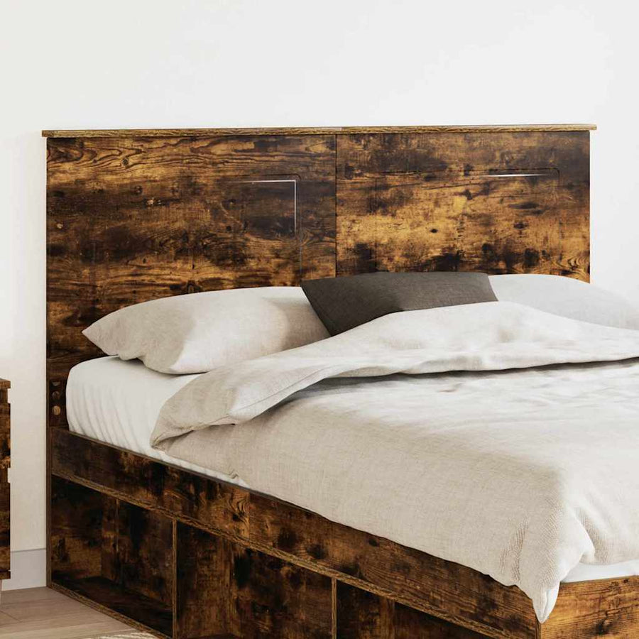 Hoofdbord met hoofdeinde Gerookt eiken 140 cm Bewerkt hout