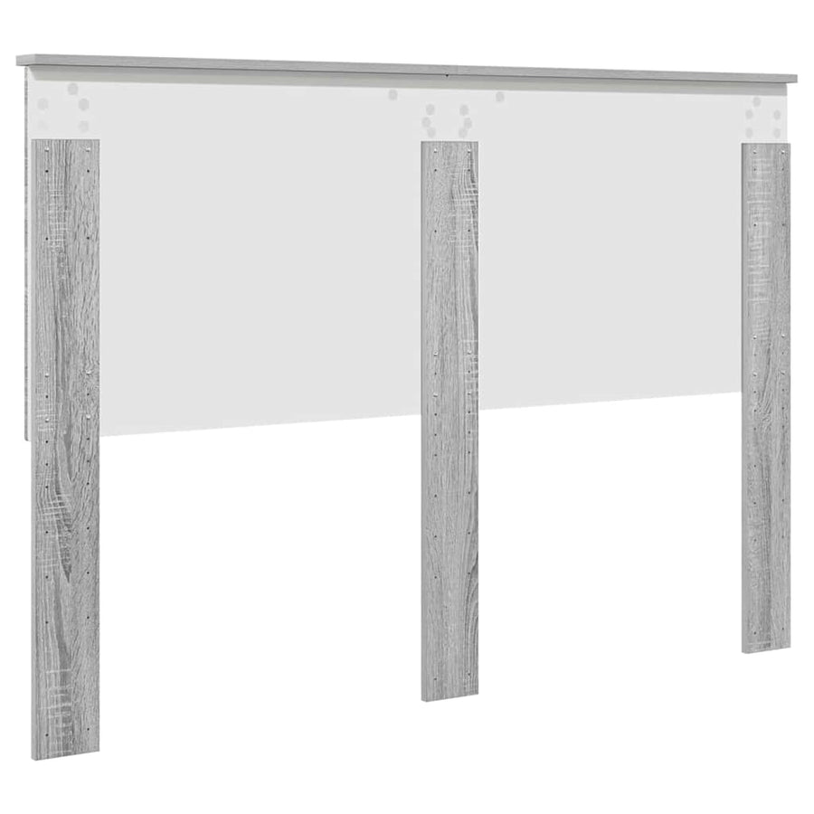 Hoofdbord met hoofdeinde Grijs Sonoma 140 cm Bewerkt hout