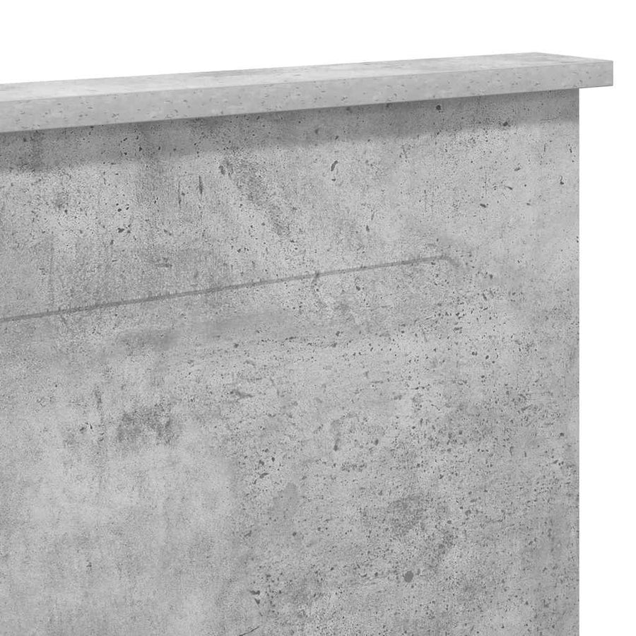 Hoofdbord met hoofdeinde Beton Grijs 135 cm Bewerkt hout