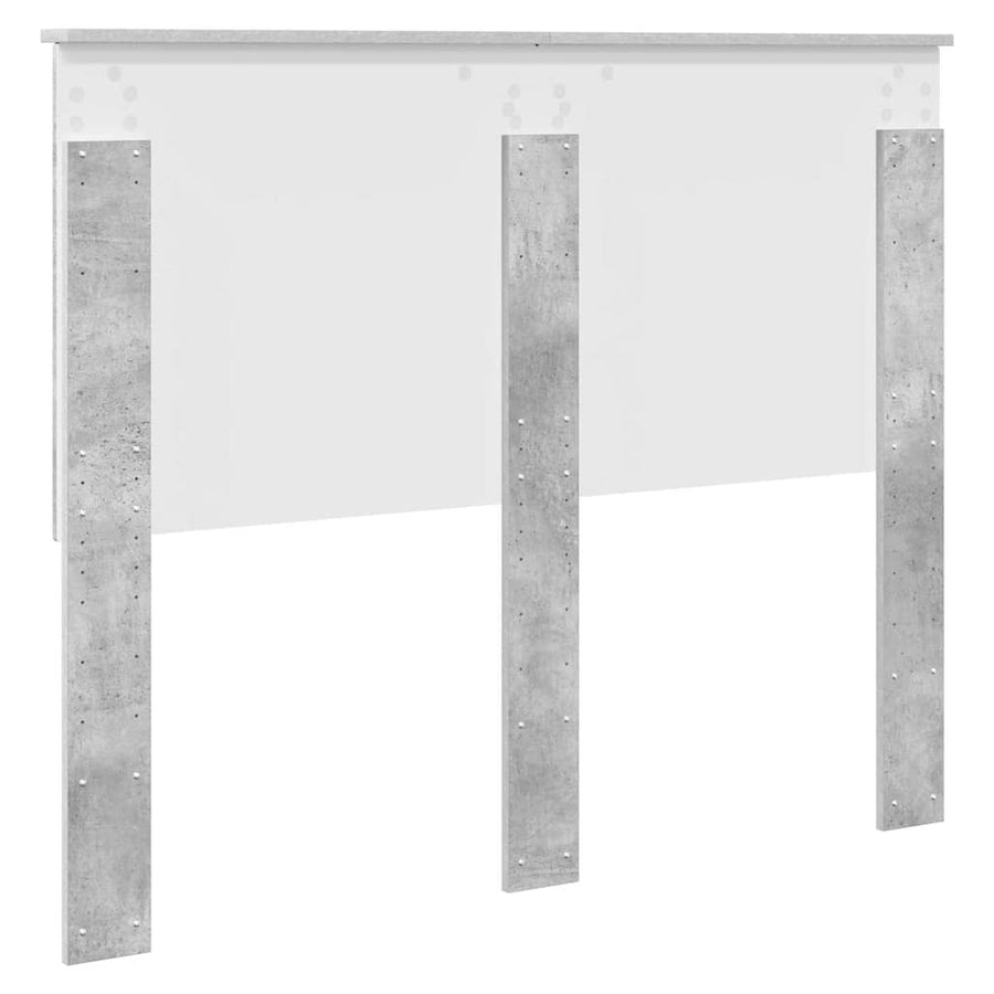 Hoofdbord met hoofdeinde Beton Grijs 135 cm Bewerkt hout