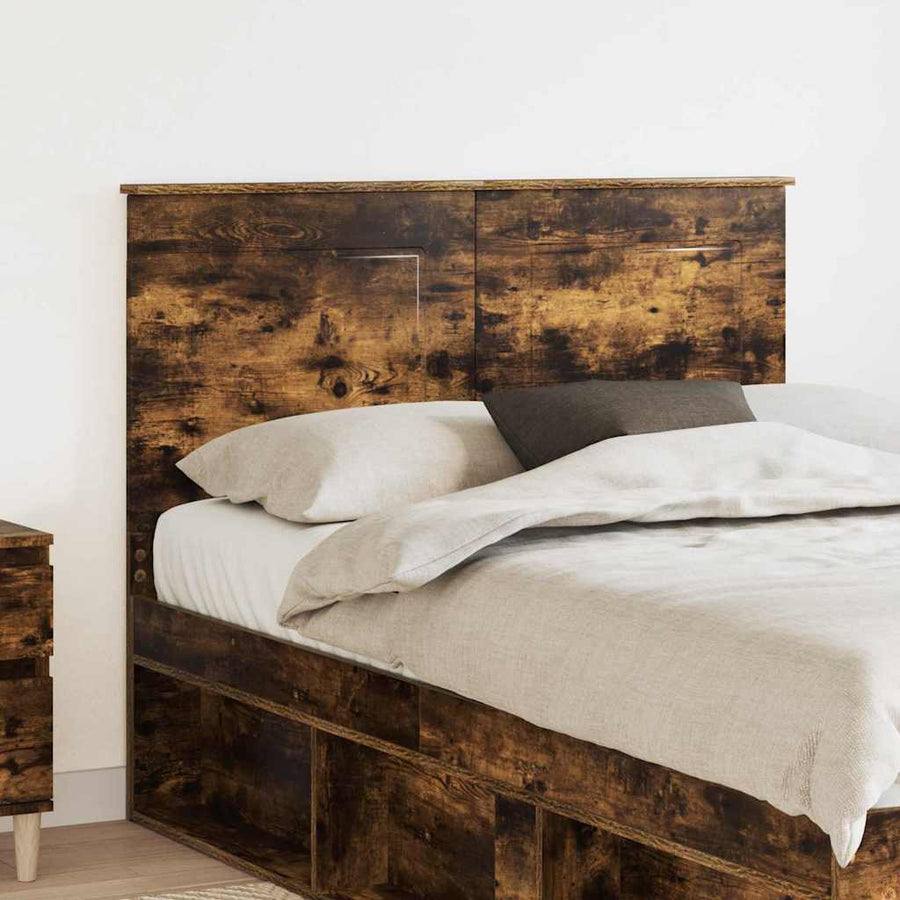 Hoofdbord met hoofdeinde Gerookt eiken 135 cm Bewerkt hout