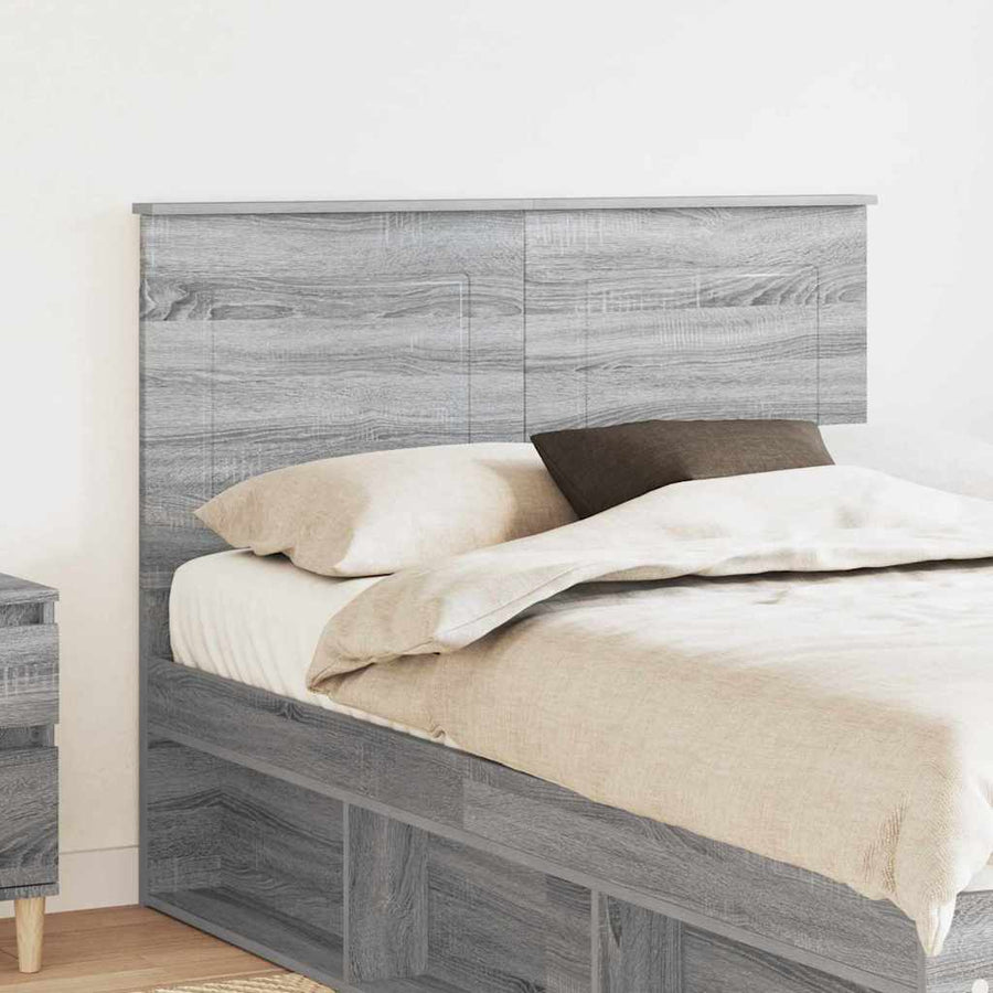 Hoofdbord met hoofdeinde Grijs Sonoma 135 cm Bewerkt hout