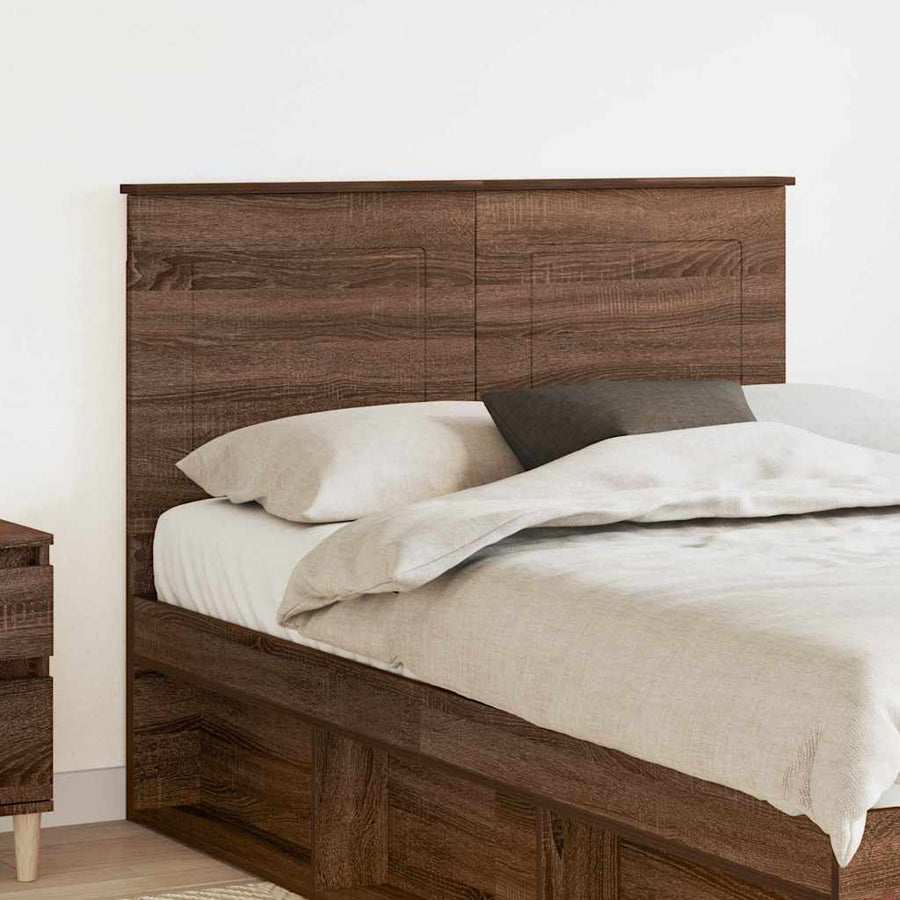 Hoofdbord met hoofdeinde Bruin Eiken 135 cm Bewerkt hout