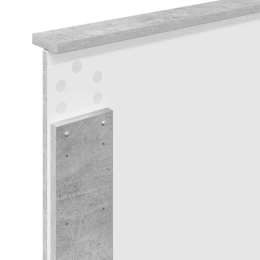 Hoofdbord met hoofdeinde Beton Grijs 100 cm Bewerkt hout