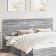 Hoofdbord grijs sonoma 203x7x100 cm bewerkt hout