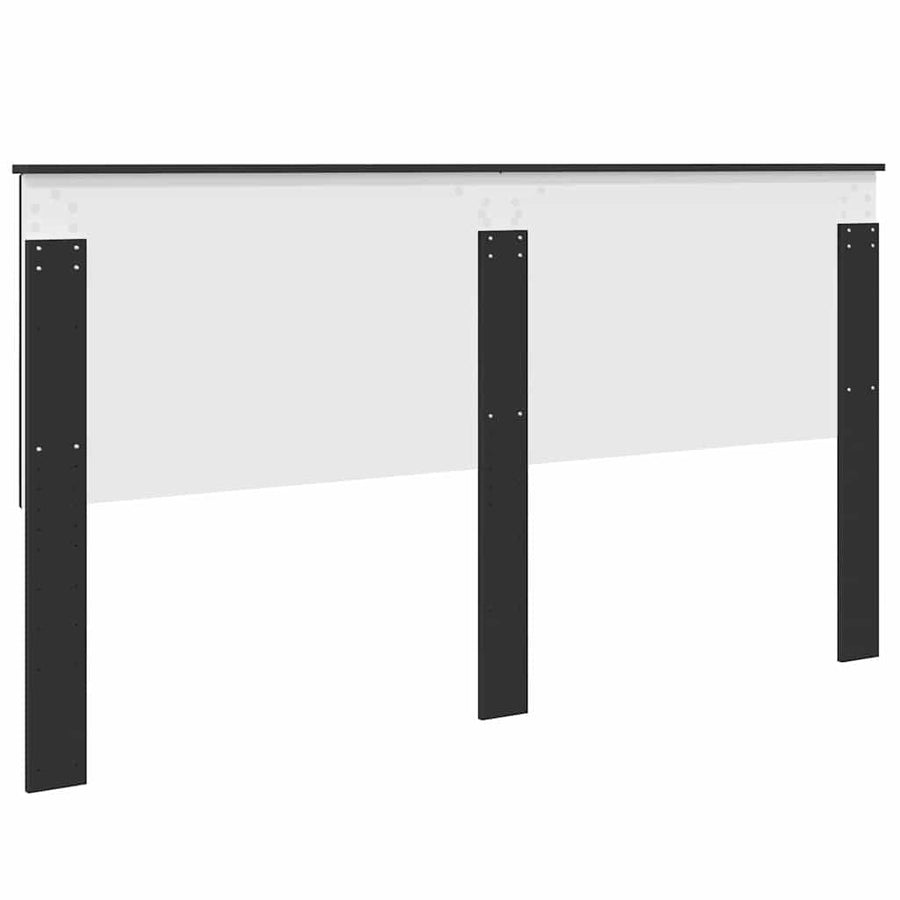 Hoofdbord met hoofdeinde Zwart Eiken 180 cm Bewerkt hout
