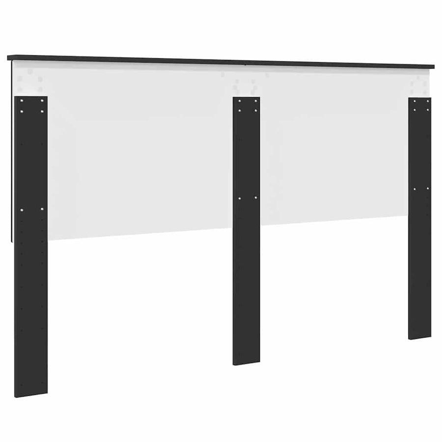 Hoofdbord met hoofdeinde Zwart Eiken 160 cm Bewerkt hout