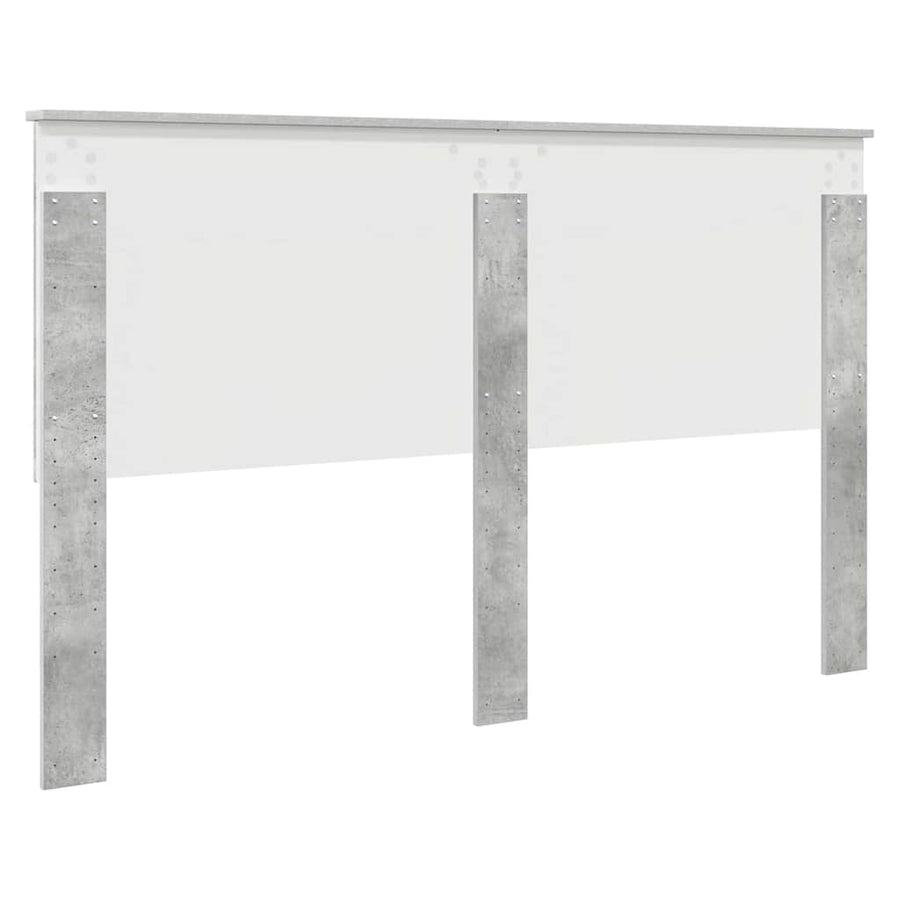 Hoofdbord met hoofdeinde Beton Grijs 160 cm Bewerkt hout