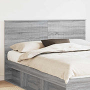 Hoofdbord 160 cm grijs bewerkt hout