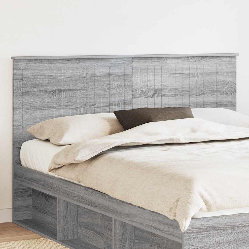 Hoofdbord met hoofdeinde Grijs Sonoma 160 cm Bewerkt hout