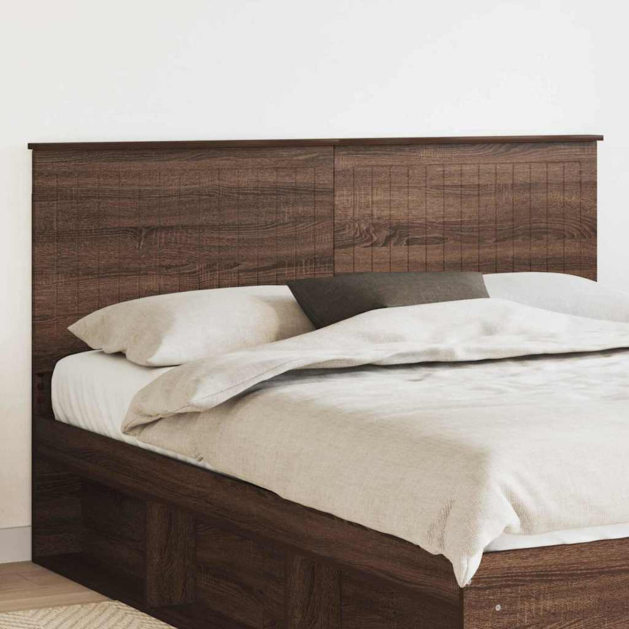 Hoofdbord met hoofdeinde Bruin Eiken 160 cm Bewerkt hout