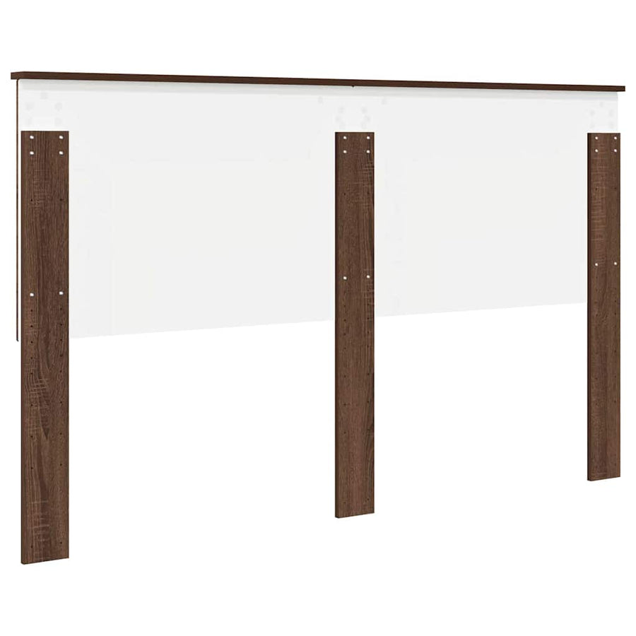 Hoofdbord met hoofdeinde Bruin Eiken 160 cm Bewerkt hout