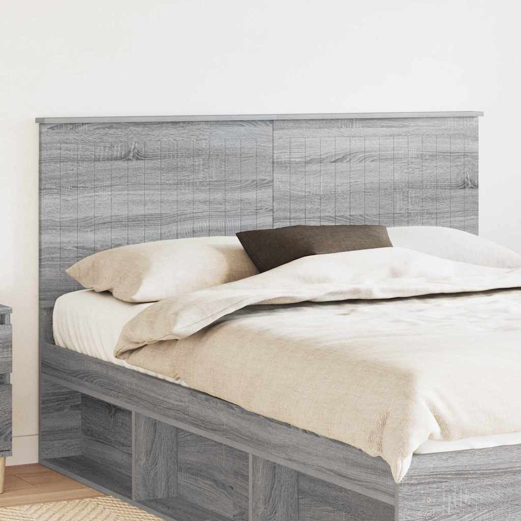 Hoofdbord met hoofdeinde Grijs Sonoma 150 cm Bewerkt hout