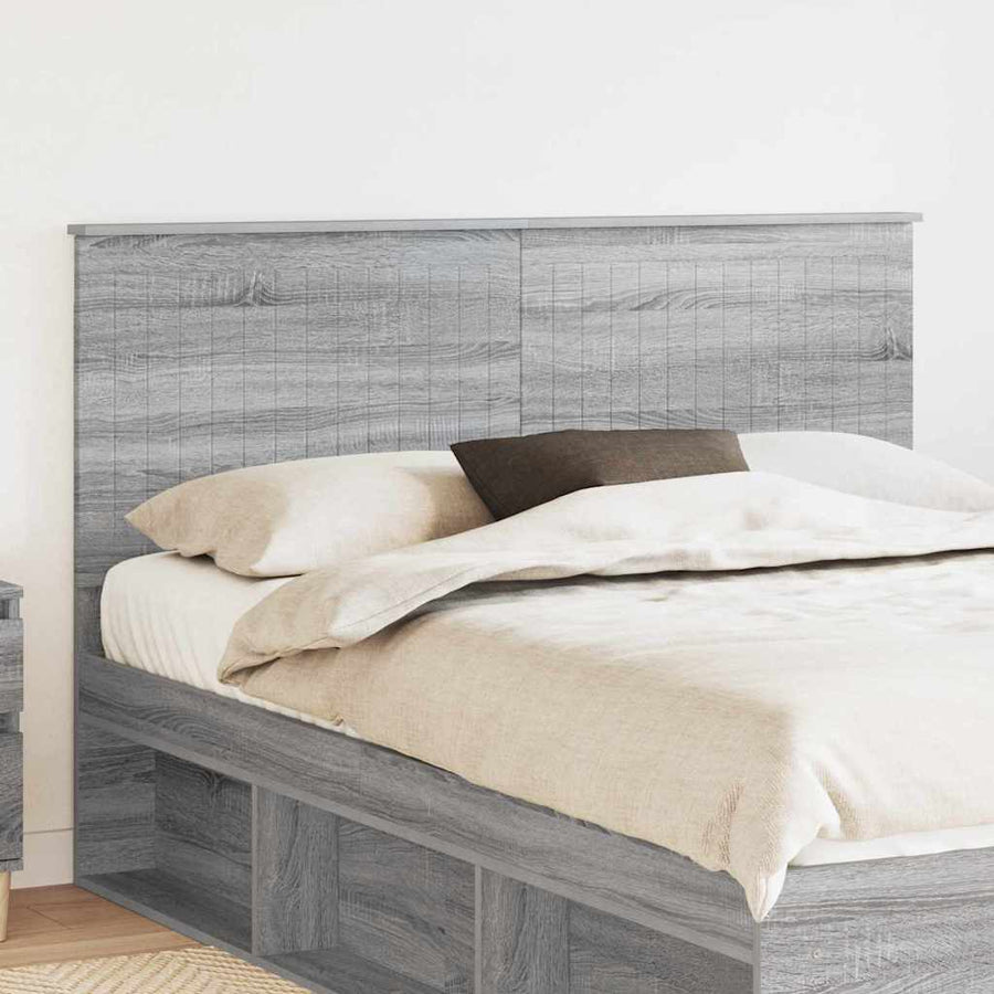 Hoofdbord met hoofdeinde Grijs Sonoma 150 cm Bewerkt hout