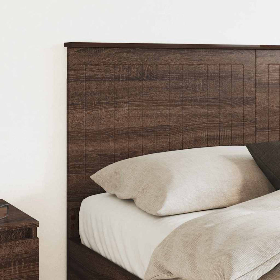 Hoofdbord met hoofdeinde Bruin Eiken 150 cm Bewerkt hout