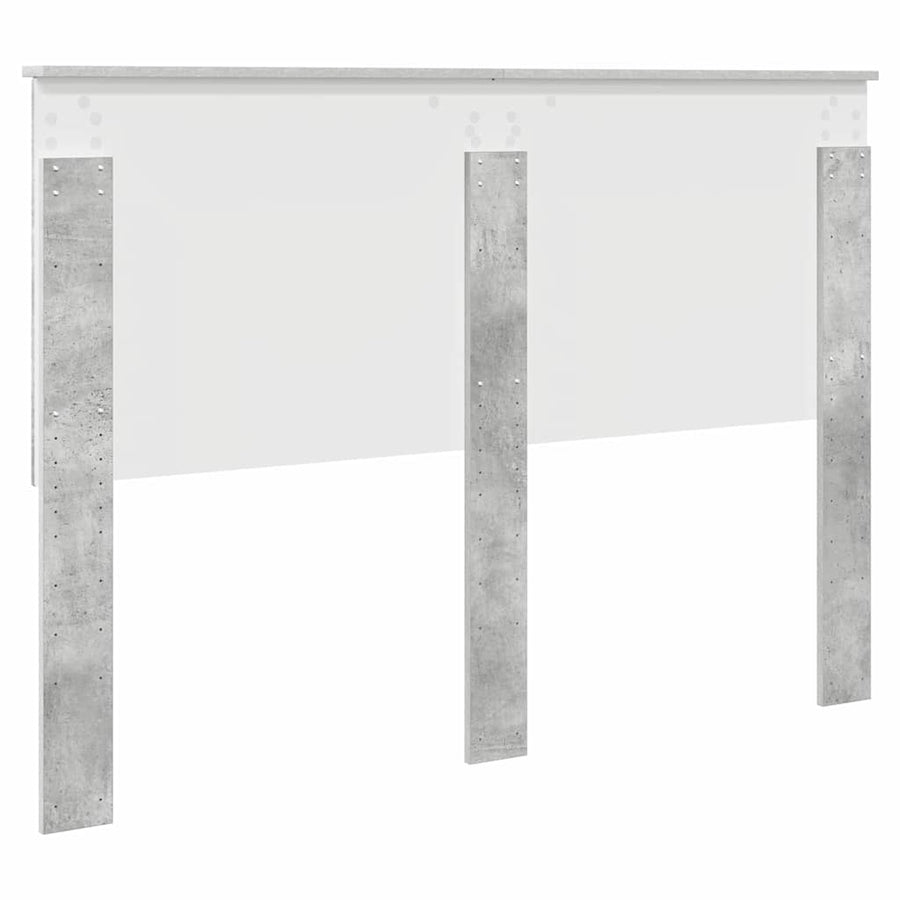 Hoofdbord met hoofdeinde Beton Grijs 140 cm Bewerkt hout