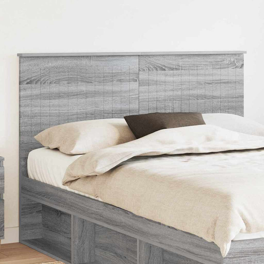 Hoofdbord met hoofdeinde Grijs Sonoma 140 cm Bewerkt hout