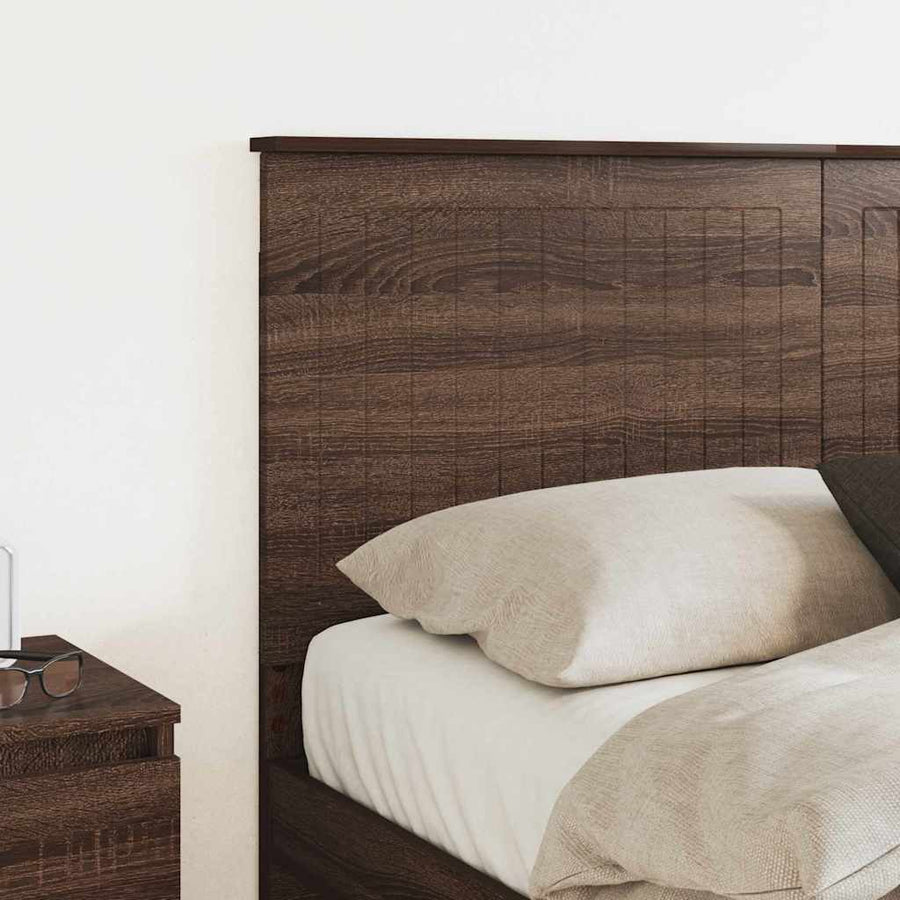 Hoofdbord met hoofdeinde Bruin Eiken 140 cm Bewerkt hout