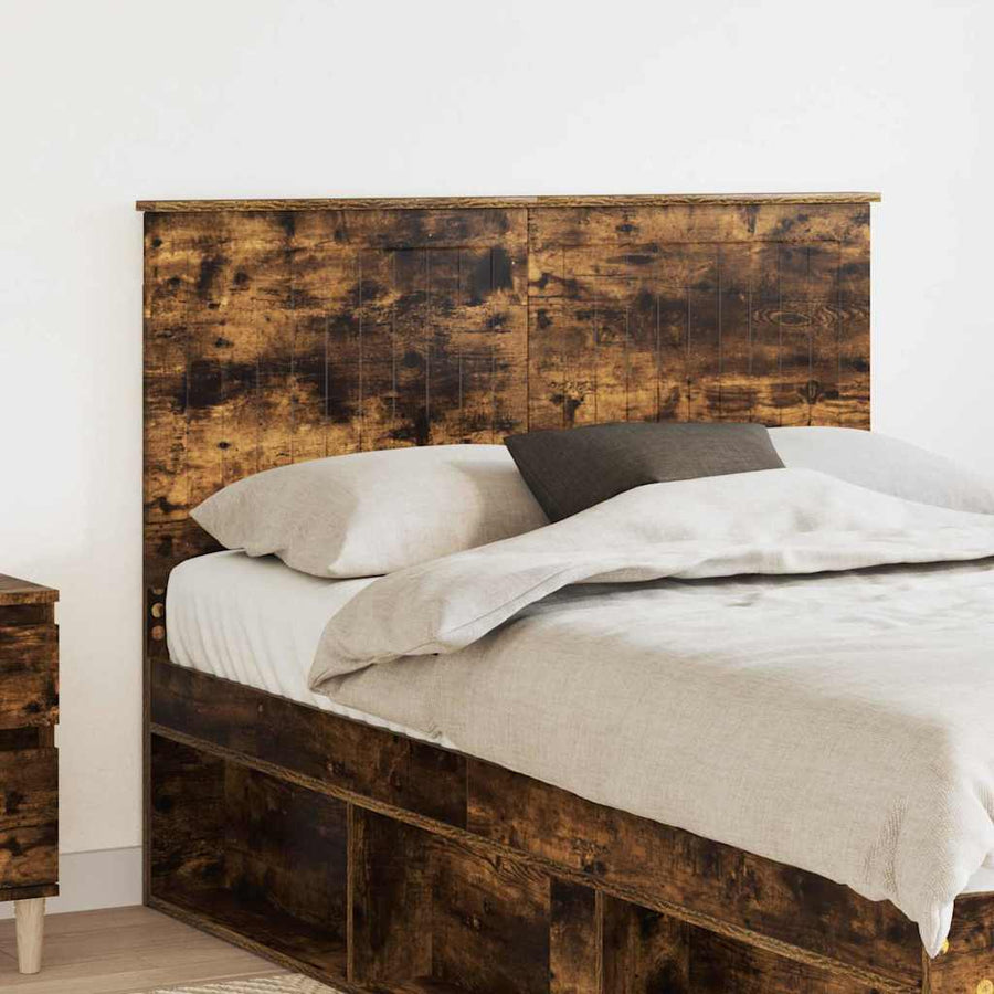 Hoofdbord met hoofdeinde Gerookt eiken 135 cm Bewerkt hout