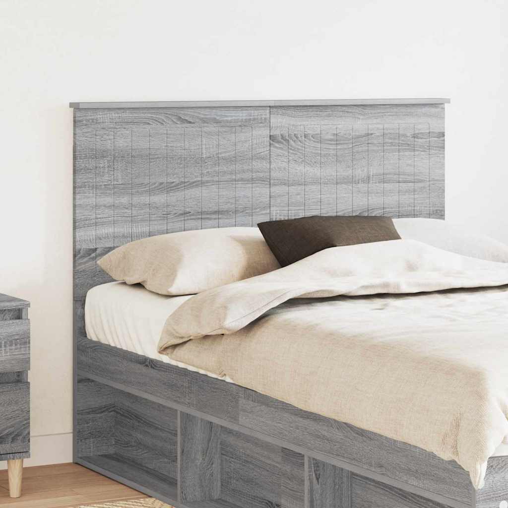 Hoofdbord met hoofdeinde Grijs Sonoma 135 cm Bewerkt hout