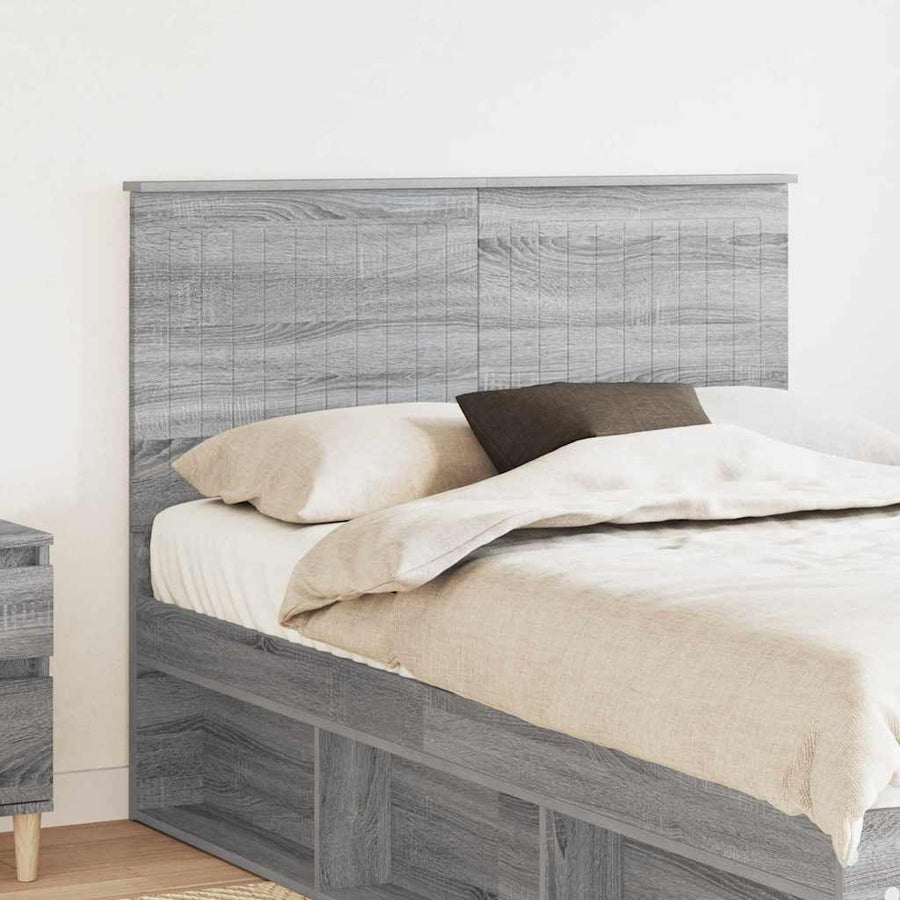 Hoofdbord met hoofdeinde Grijs Sonoma 135 cm Bewerkt hout