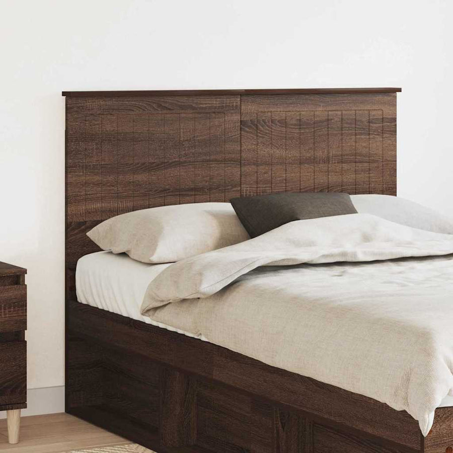 Hoofdbord met hoofdeinde Bruin Eiken 135 cm Bewerkt hout