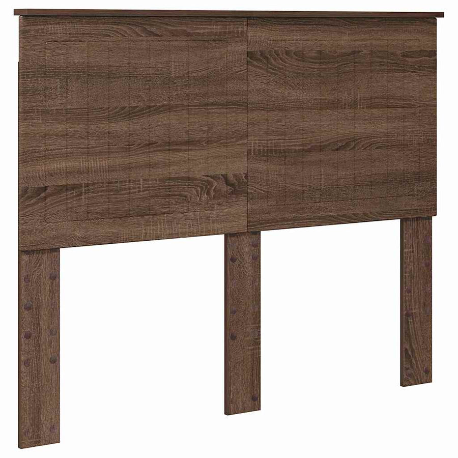 Hoofdbord met hoofdeinde Bruin Eiken 120 cm Bewerkt hout