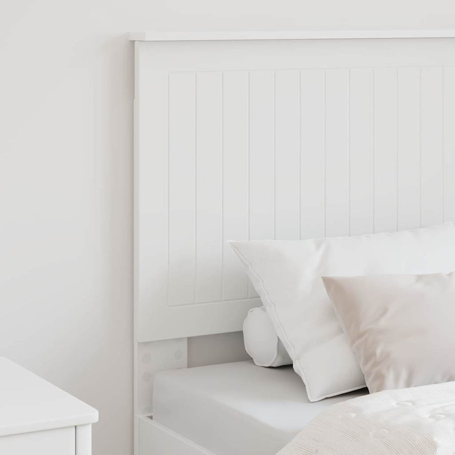 Hoofdbord met hoofdeinde Wit 80 cm Bewerkt hout