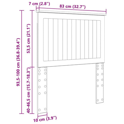 Hoofdbord met hoofdeinde Wit 80 cm Bewerkt hout
