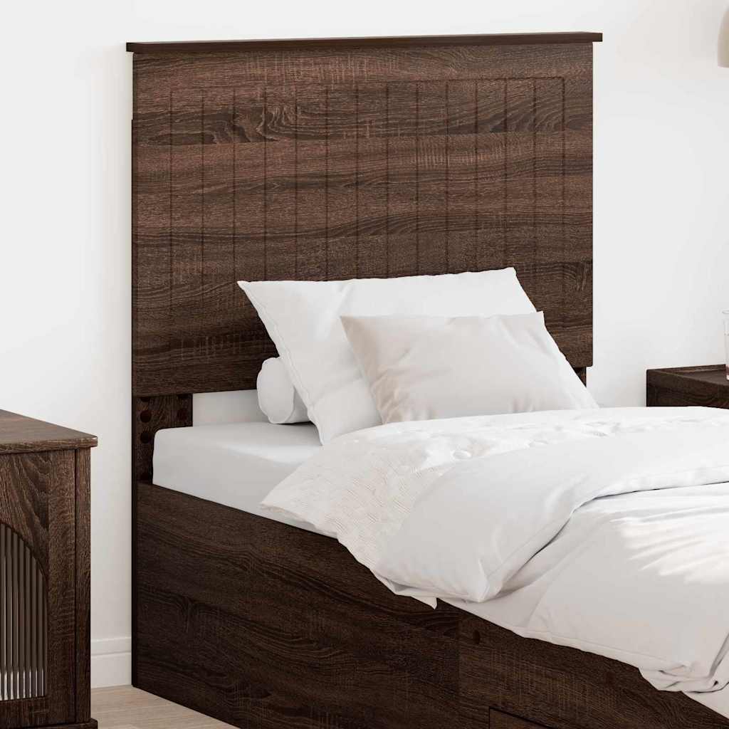 Hoofdbord met hoofdeinde Bruin Eiken 80 cm Bewerkt hout