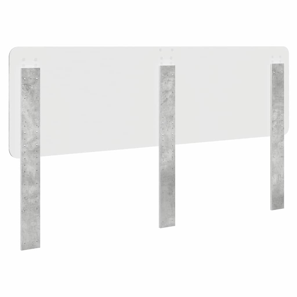 Hoofdbord met hoofdeinde Beton Grijs 200 cm Bewerkt hout