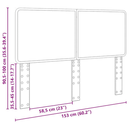Hoofdbord met hoofdeinde Zwart Eiken 150 cm Bewerkt hout