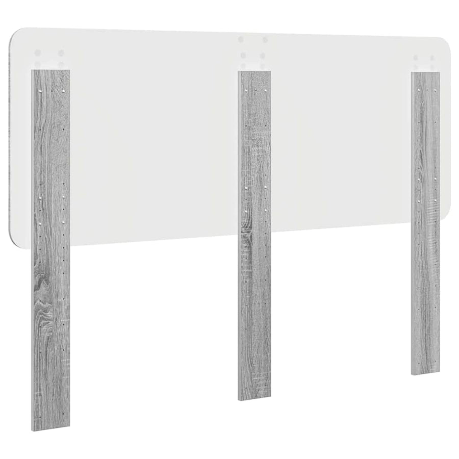 Hoofdbord met hoofdeinde Grijs Sonoma 140 cm Bewerkt hout