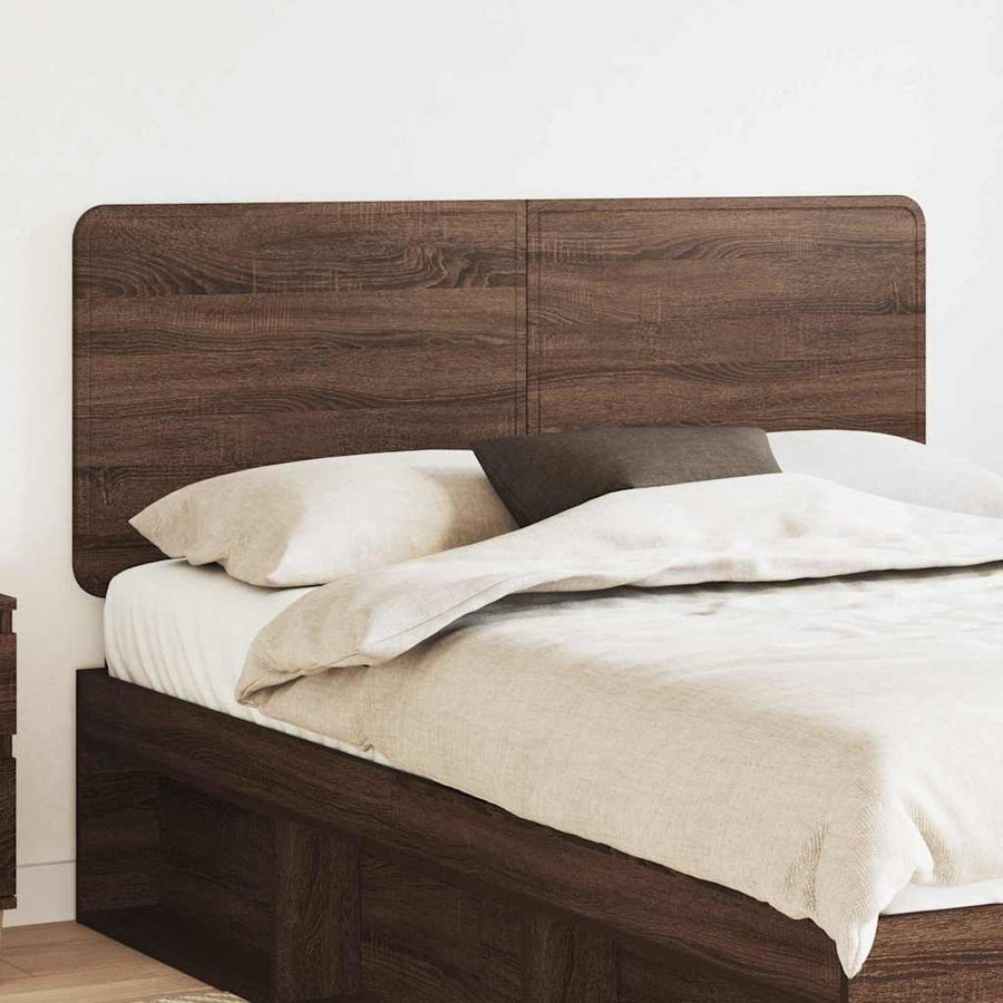 Hoofdbord met hoofdeinde Bruin Eiken 140 cm Bewerkt hout