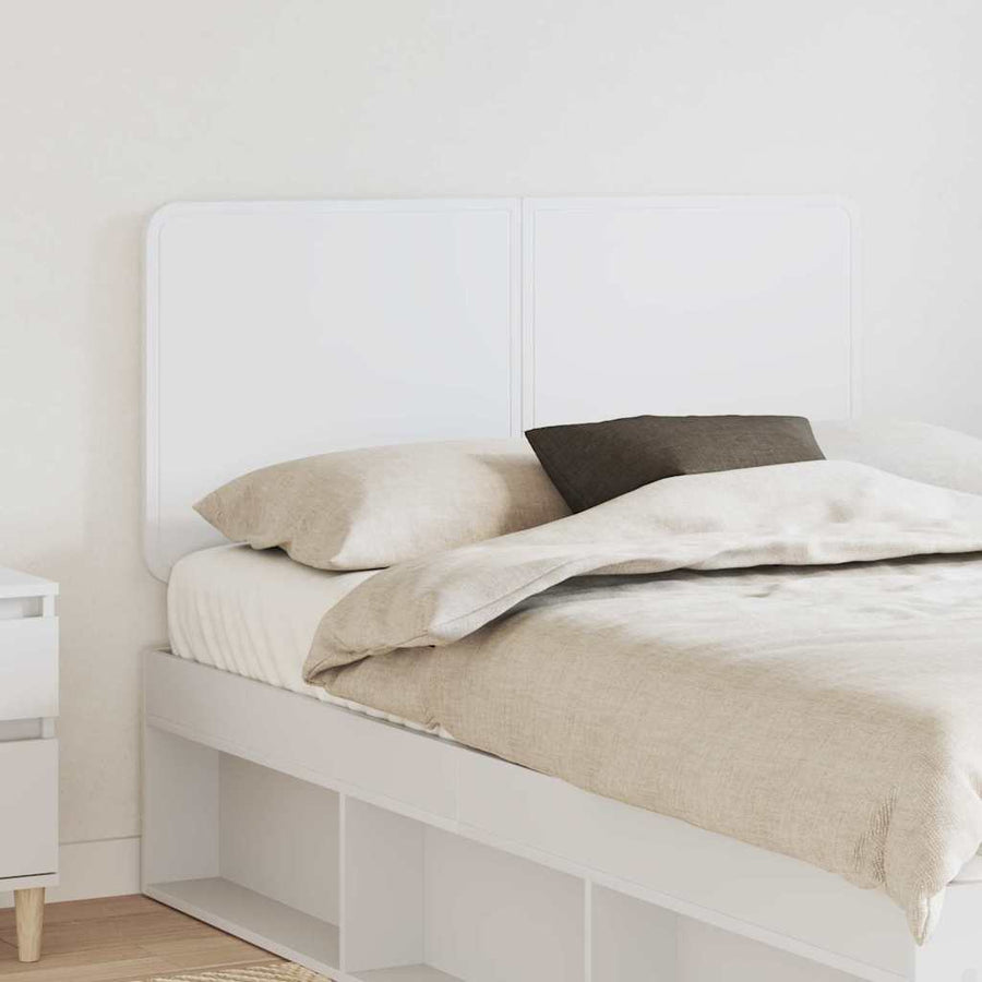 Hoofdbord met hoofdeinde Wit 135 cm Bewerkt hout
