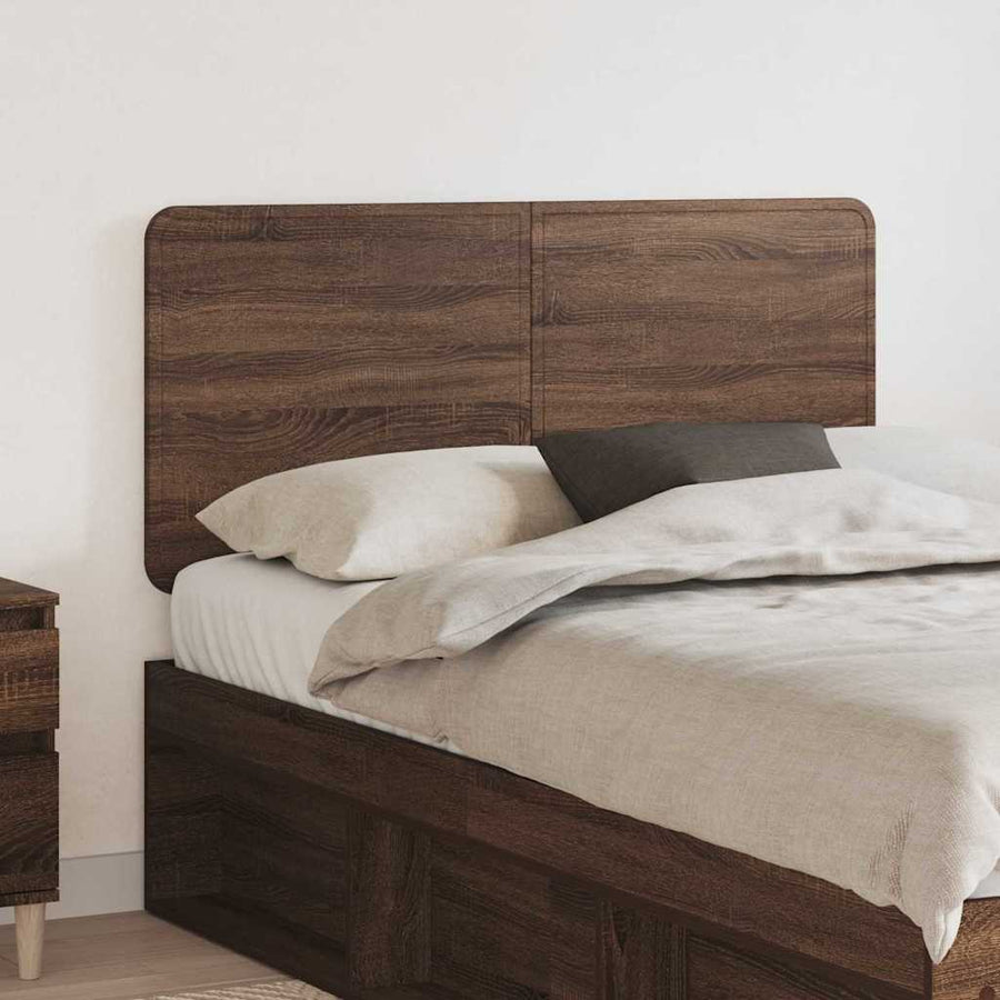 Hoofdbord met hoofdeinde Bruin Eiken 120 cm Bewerkt hout