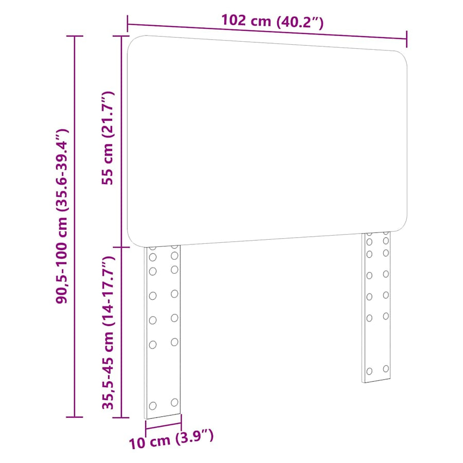 Hoofdbord met hoofdeinde Wit 100 cm Bewerkt hout