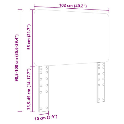 Hoofdbord met hoofdeinde Zwart Eiken 100 cm Bewerkt hout