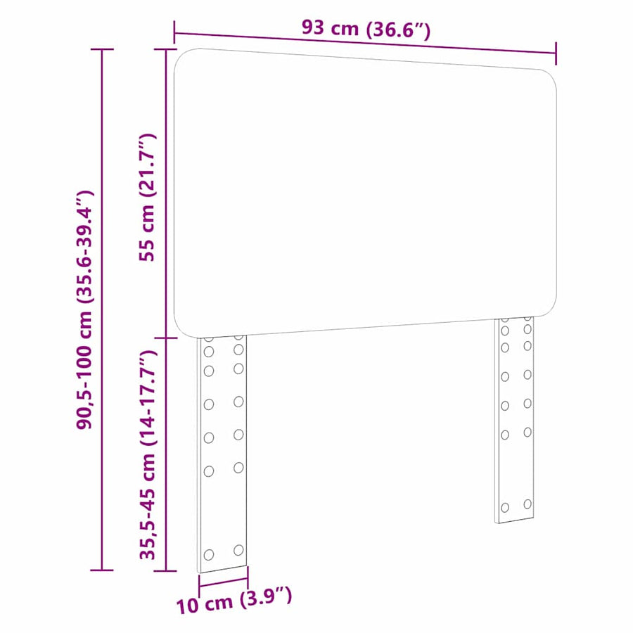 Hoofdbord met hoofdeinde Beton Grijs 90 cm Bewerkt hout