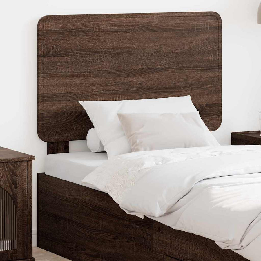 Hoofdbord met hoofdeinde Bruin Eiken 90 cm Bewerkt hout