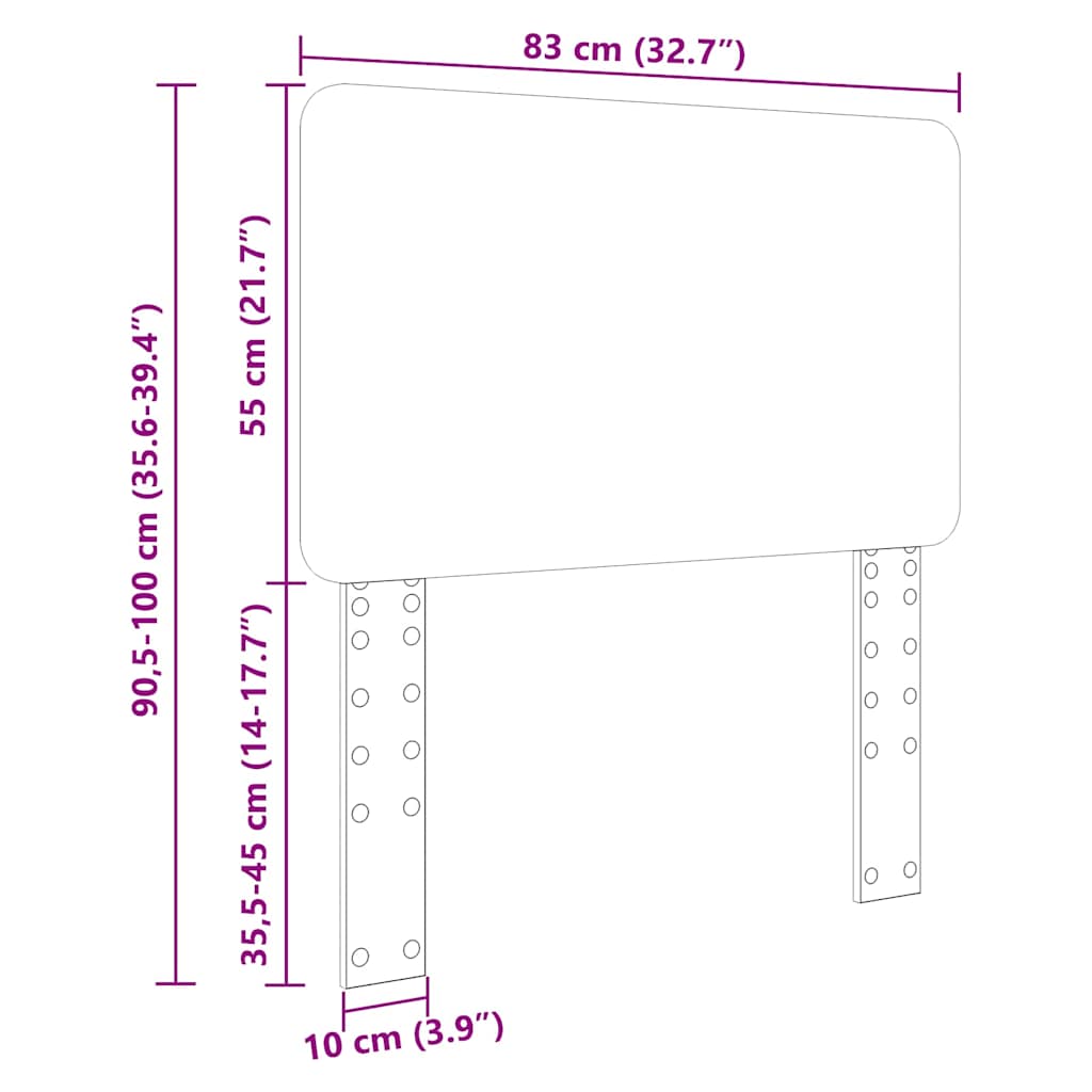 Hoofdbord met hoofdeinde Wit 80 cm Bewerkt hout