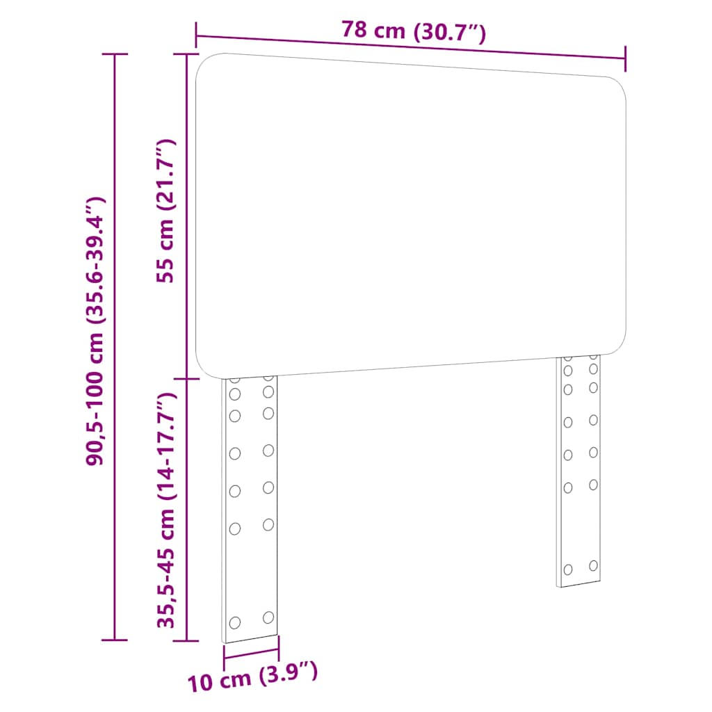 Hoofdbord met hoofdeinde Oud Hout 75 cm Bewerkt hout