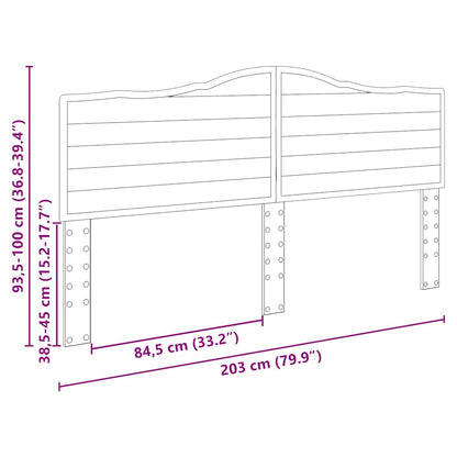 Hoofdbord met hoofdeinde Wit 200 cm Bewerkt hout