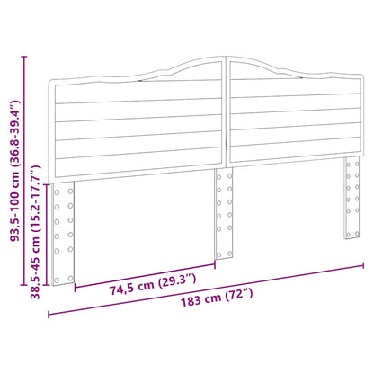 Hoofdbord met hoofdeinde Grijs Sonoma 180 cm Bewerkt hout