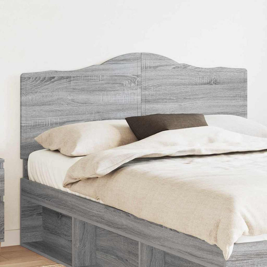 Hoofdbord met hoofdeinde Grijs Sonoma 160 cm Bewerkt hout