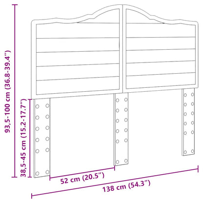 Hoofdbord met hoofdeinde Wit 135 cm Bewerkt hout