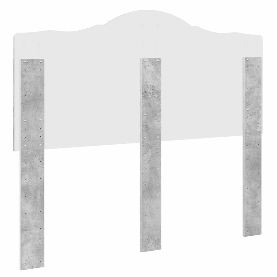 Hoofdbord met hoofdeinde Beton Grijs 135 cm Bewerkt hout