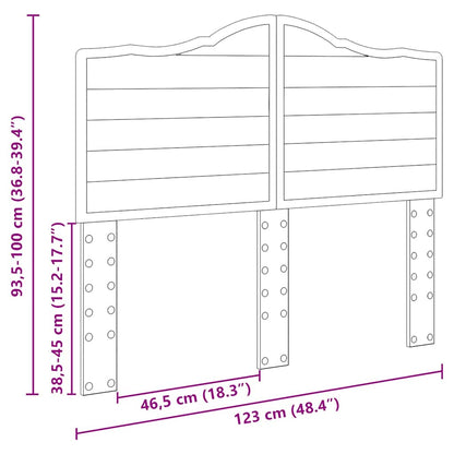 Hoofdbord met hoofdeinde Wit 120 cm Bewerkt hout